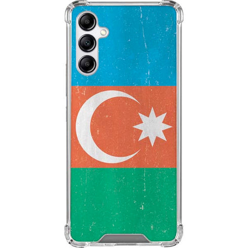 Azerbaijan Flag Distressed Galaxy A15 5G Clear Case